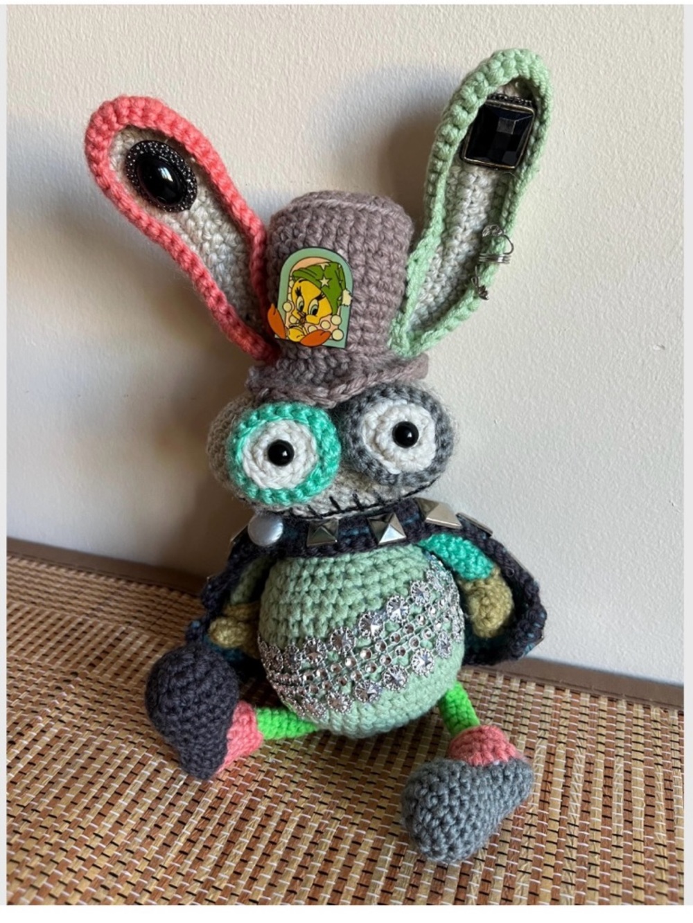 Handmade Crochet Plush Bunny Vintage style